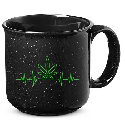 Marijuana Leaf Heartbeat 15oz Campfire Ceramic Mug