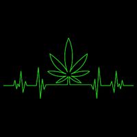 Marijuana Leaf Heartbeat Drawstring Bag
