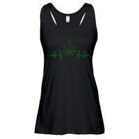 Marijuana Leaf Heartbeat Ladies Essential Flowy Tank