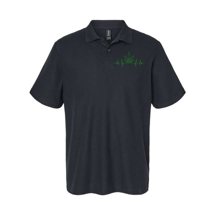 Marijuana Leaf Heartbeat Softstyle Adult Sport Polo