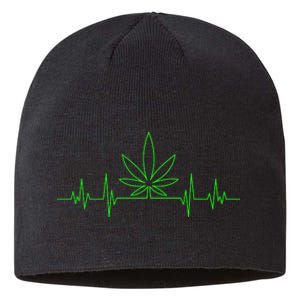 Marijuana Leaf Heartbeat Sustainable Beanie