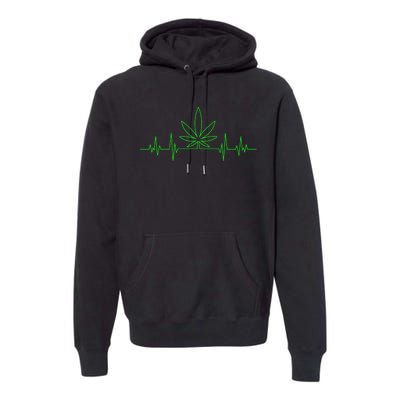 Marijuana Leaf Heartbeat Premium Hoodie