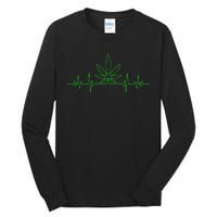 Marijuana Leaf Heartbeat Tall Long Sleeve T-Shirt