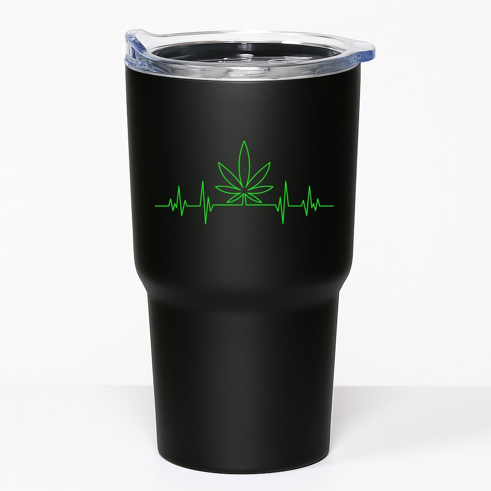 Marijuana Leaf Heartbeat Tumbler
