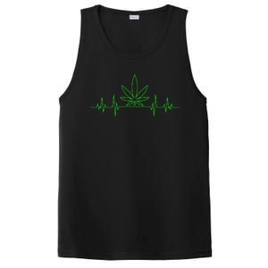 Marijuana Leaf Heartbeat PosiCharge Competitor Tank