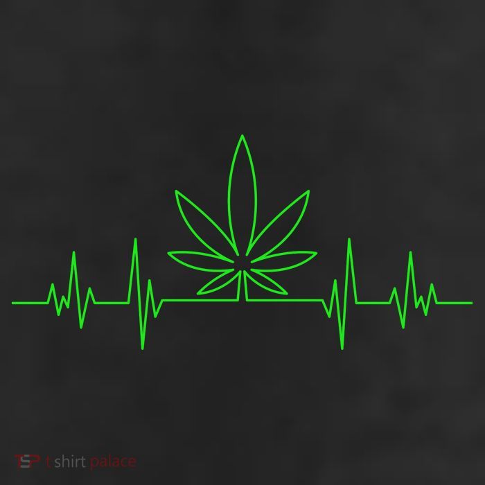 Marijuana Leaf Heartbeat Trucker Hat