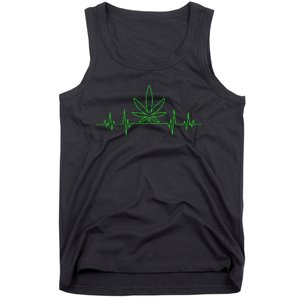 Marijuana Leaf Heartbeat Tank Top