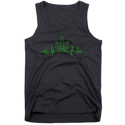 Marijuana Leaf Heartbeat Tank Top