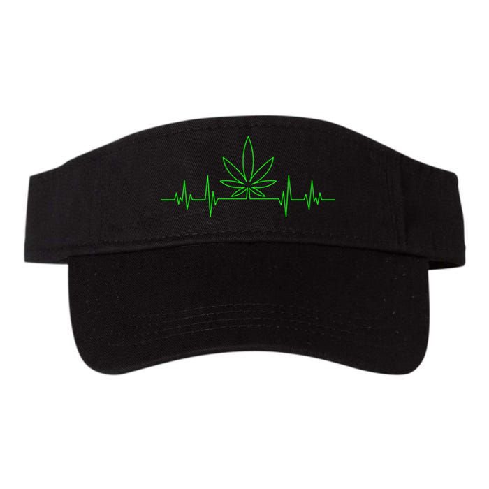 Marijuana Leaf Heartbeat Valucap Bio-Washed Visor