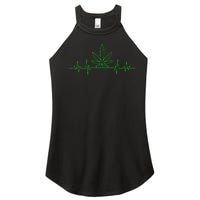 Marijuana Leaf Heartbeat Women's Perfect Tri Rocker Tank