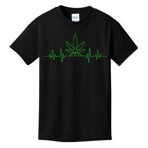 Marijuana Leaf Heartbeat Kids T-Shirt