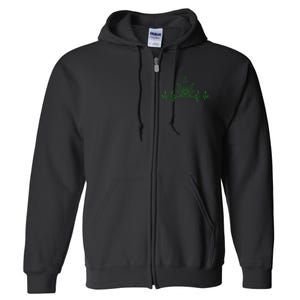 Marijuana Leaf Heartbeat Full Zip Hoodie