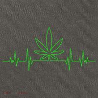 Marijuana Leaf Heartbeat Cotton Canvas Backpack
