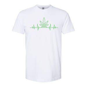 Marijuana Leaf Heartbeat Softstyle CVC T-Shirt