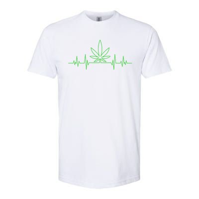 Marijuana Leaf Heartbeat Softstyle CVC T-Shirt