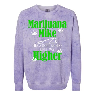 Marijuana Mike Funny Weed 420 Cannabis Colorblast Crewneck Sweatshirt