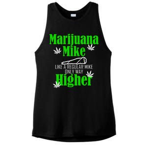 Marijuana Mike Funny Weed 420 Cannabis Ladies PosiCharge Tri-Blend Wicking Tank