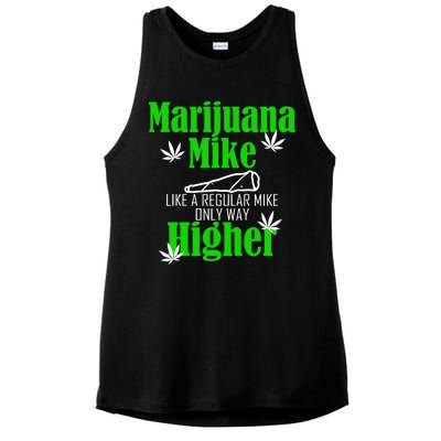 Marijuana Mike Funny Weed 420 Cannabis Ladies PosiCharge Tri-Blend Wicking Tank