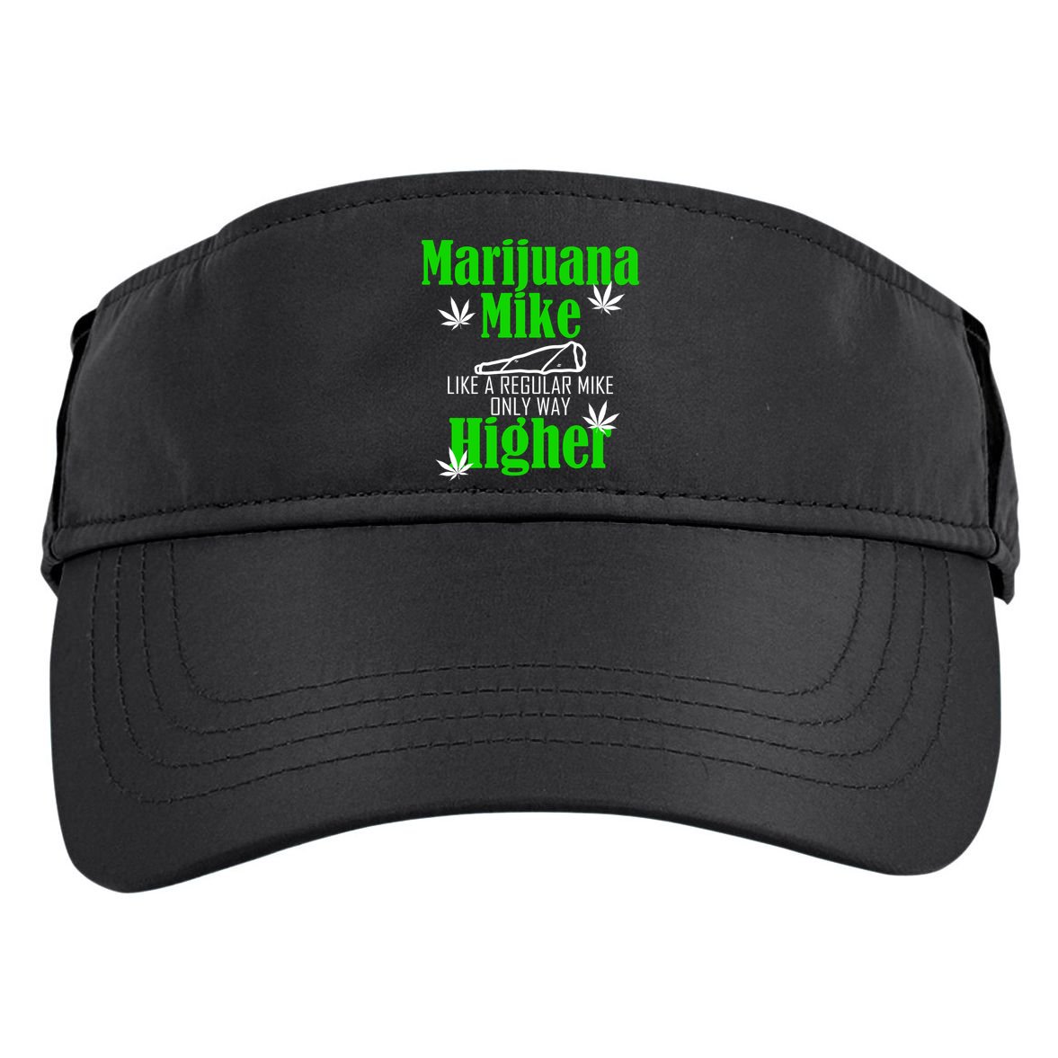 Marijuana Mike Funny Weed 420 Cannabis Adult Drive Performance Visor