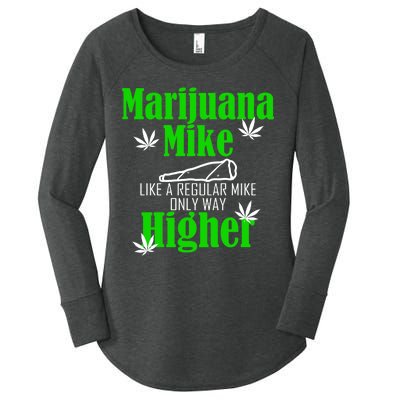 Marijuana Mike Funny Weed 420 Cannabis Women's Perfect Tri Tunic Long Sleeve Shirt