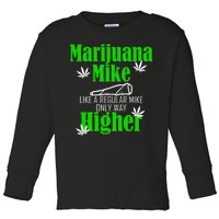 Marijuana Mike Funny Weed 420 Cannabis Toddler Long Sleeve Shirt