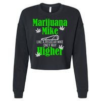 Marijuana Mike Funny Weed 420 Cannabis Cropped Pullover Crew