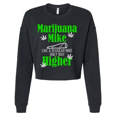 Marijuana Mike Funny Weed 420 Cannabis Cropped Pullover Crew