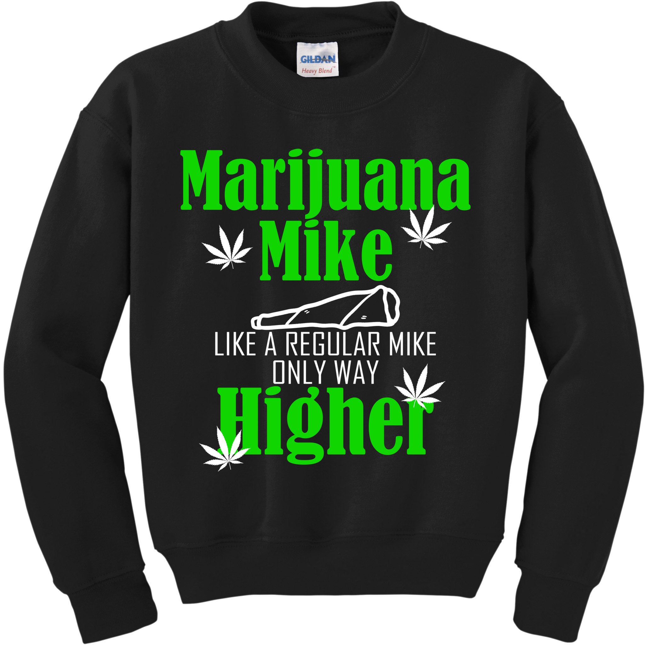 Marijuana Mike Funny Weed 420 Cannabis Kids Sweatshirt