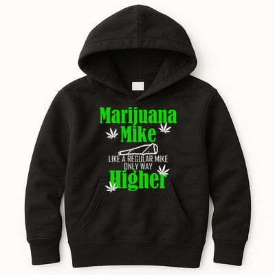 Marijuana Mike Funny Weed 420 Cannabis Kids Hoodie