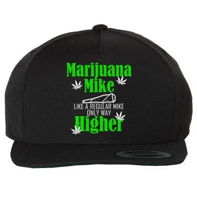 Marijuana Mike Funny Weed 420 Cannabis Wool Snapback Cap