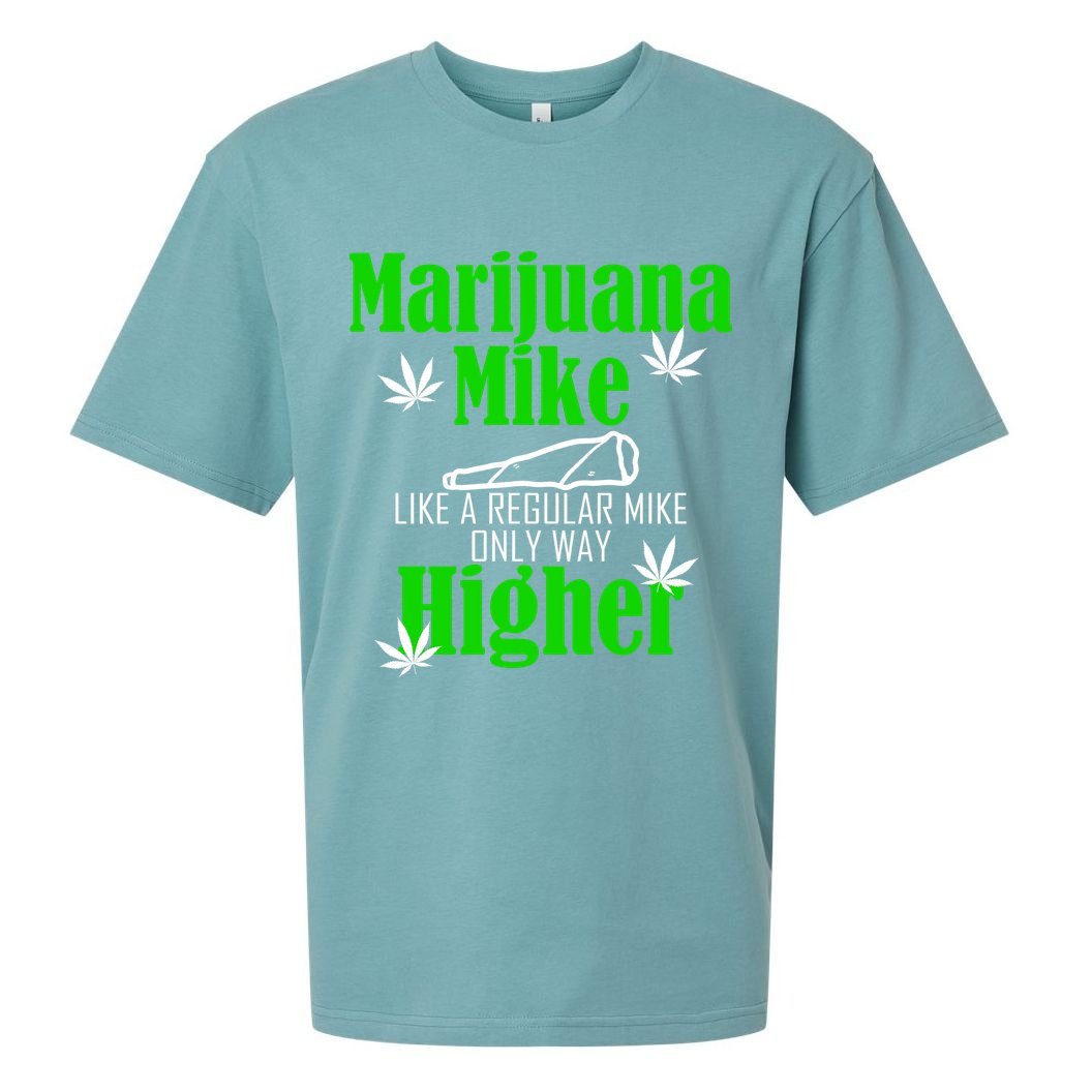 Marijuana Mike Funny Weed 420 Cannabis Sueded Cloud Jersey T-Shirt