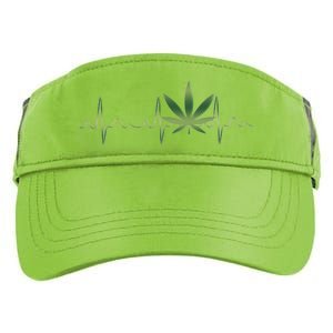 Marijuana Weed Leaf Heartbeat Pulse Adult Drive Performance Visor