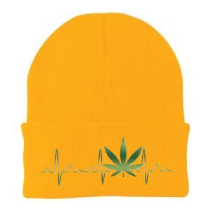 Marijuana Weed Leaf Heartbeat Pulse Knit Cap Winter Beanie