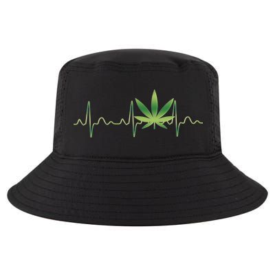 Marijuana Weed Leaf Heartbeat Pulse Cool Comfort Performance Bucket Hat