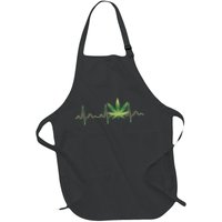 Marijuana Weed Leaf Heartbeat Pulse Apron