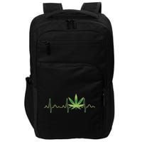 Marijuana Weed Leaf Heartbeat Pulse Impact Tech Backpack