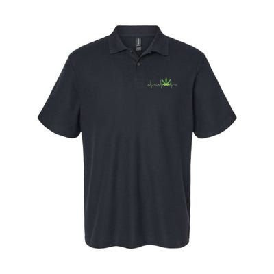 Marijuana Weed Leaf Heartbeat Pulse Polo