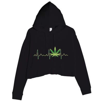 Marijuana Weed Leaf Heartbeat Pulse Crop Fleece Hoodie