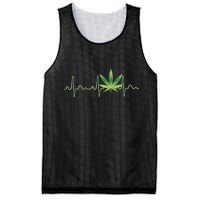Marijuana Weed Leaf Heartbeat Pulse Mesh Reversible Basketball Jersey Tank