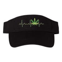 Marijuana Weed Leaf Heartbeat Pulse Valucap Bio-Washed Visor