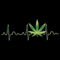Marijuana Weed Leaf Heartbeat Pulse Cropped Pullover Crew