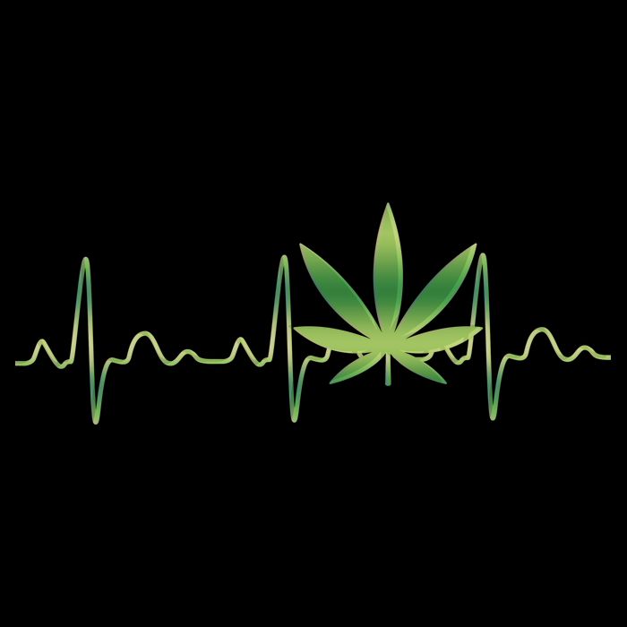 Marijuana Weed Leaf Heartbeat Pulse Cropped Pullover Crew