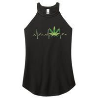 Marijuana Weed Leaf Heartbeat Pulse Women's Perfect Tri Rocker Tank