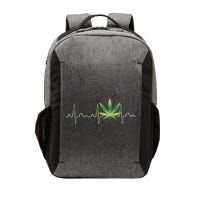 Marijuana Weed Leaf Heartbeat Pulse Vector Backpack