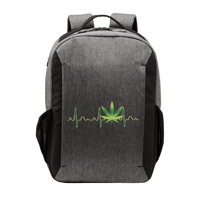 Marijuana Weed Leaf Heartbeat Pulse Vector Backpack