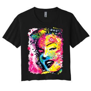 Marilyn Dean Russo Portrait Monroe Women's Crop Top Tee