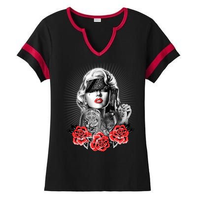 Marilyn Monroe Pain Ladies Halftime Notch Neck Tee