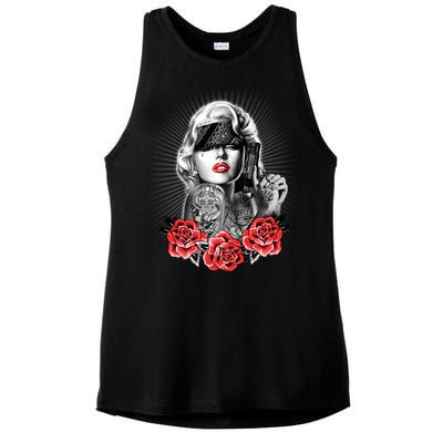 Marilyn Monroe Pain Ladies PosiCharge Tri-Blend Wicking Tank