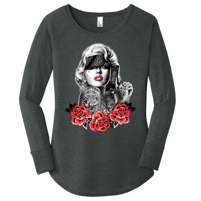 Marilyn Monroe Pain Women's Perfect Tri Tunic Long Sleeve Shirt