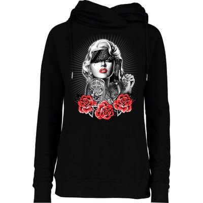 Marilyn Monroe Pain Womens Funnel Neck Pullover Hood